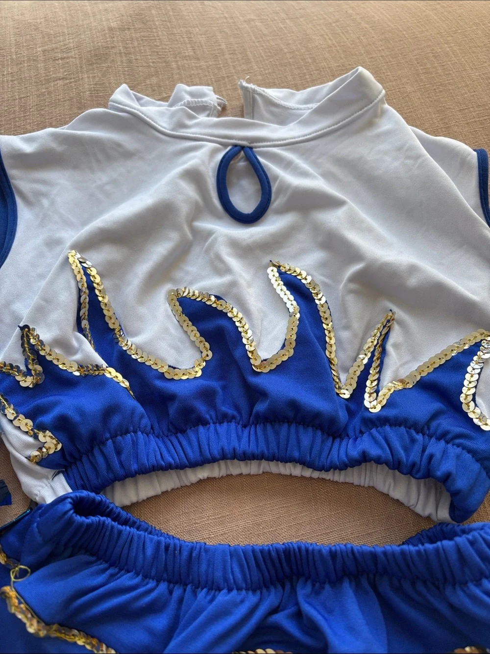 Blue and White Cheerleader Costume Set for Kids